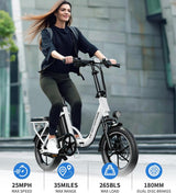 Bicicleta eléctrica WINDHORSE, 630w, 35 millas, plegable