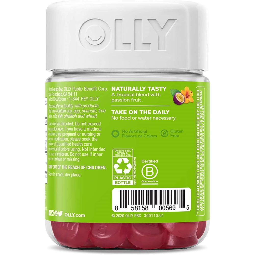 Suplementos Olly Daily Energy pasión tropical gomosos 60 un
