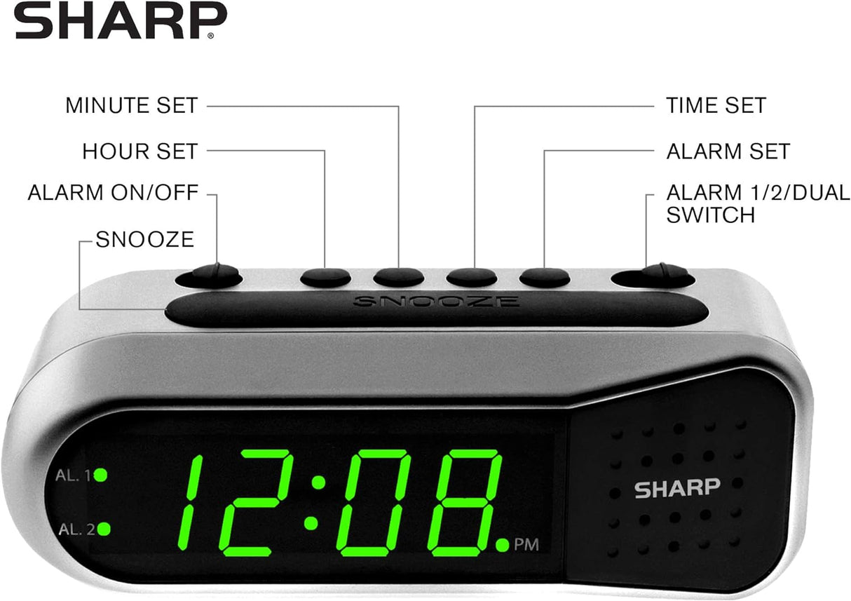 Reloj Despertador Digital con Alarma Ascendente y Doble Alarma