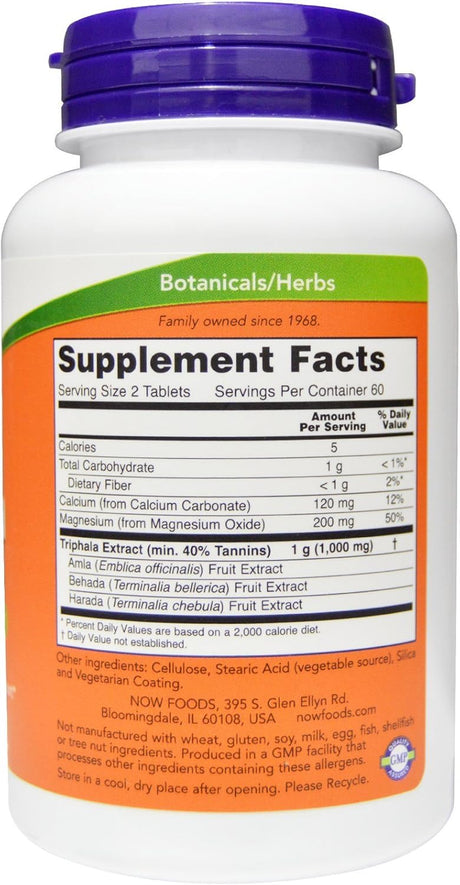 NOW Triphala, 500 mg, 120 comprimidos (paquete de 2)