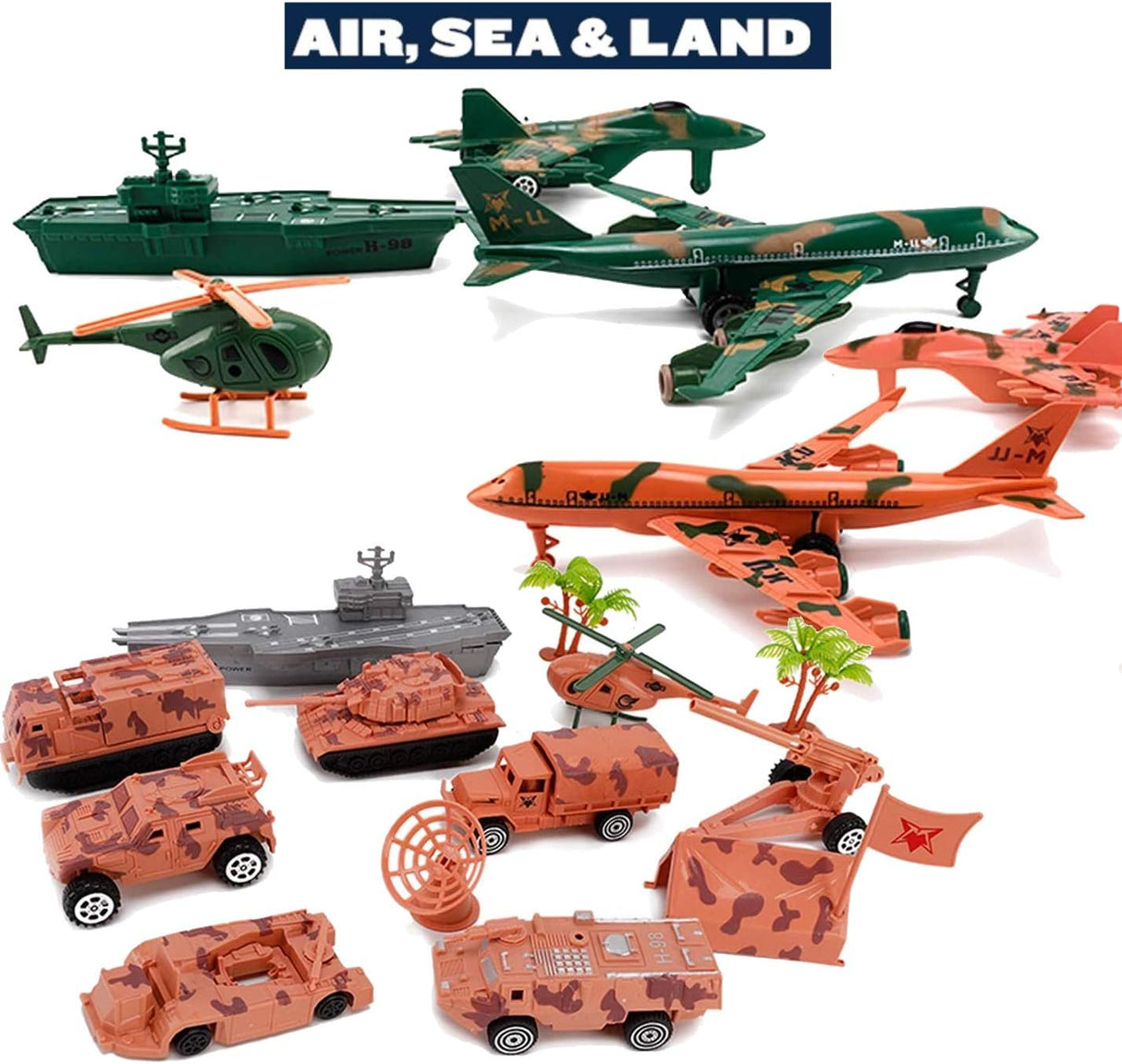 Figuras de Acción Militar Liberty Imports con Vehículos Escala (73 pcs)