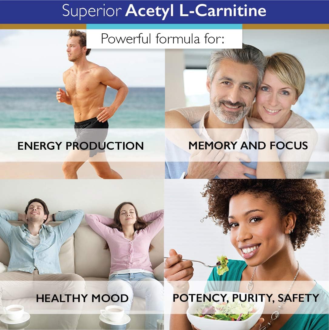 Suplementos Acetil L-carnitina 1000 mg 200 cápsulas