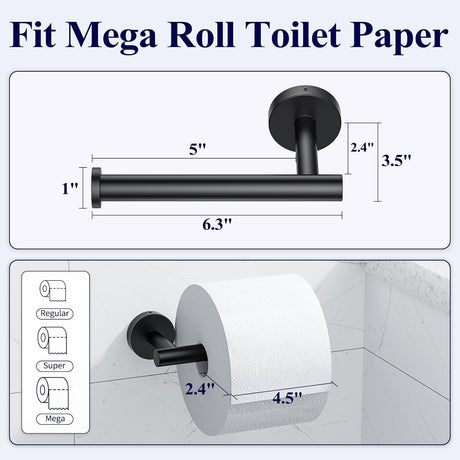 Soporte de pared para papel higiénico, resistente y redondo