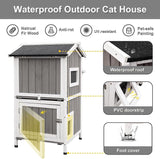 Refugio para Gatos Exterior, Marca X, Dos Pisos, Techo Abierto