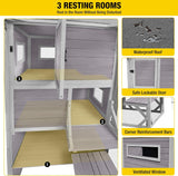 Catio para gatos Aivituvin 4 niveles, techado, 70 H 77 L