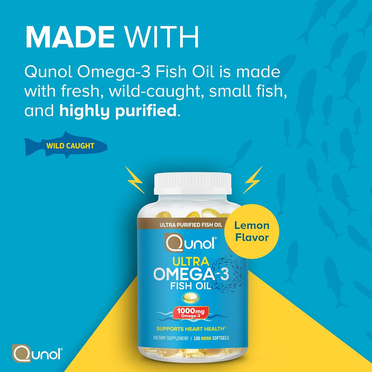 Mini cápsulas blandas de aceite de pescado Omega 3, sabor limón