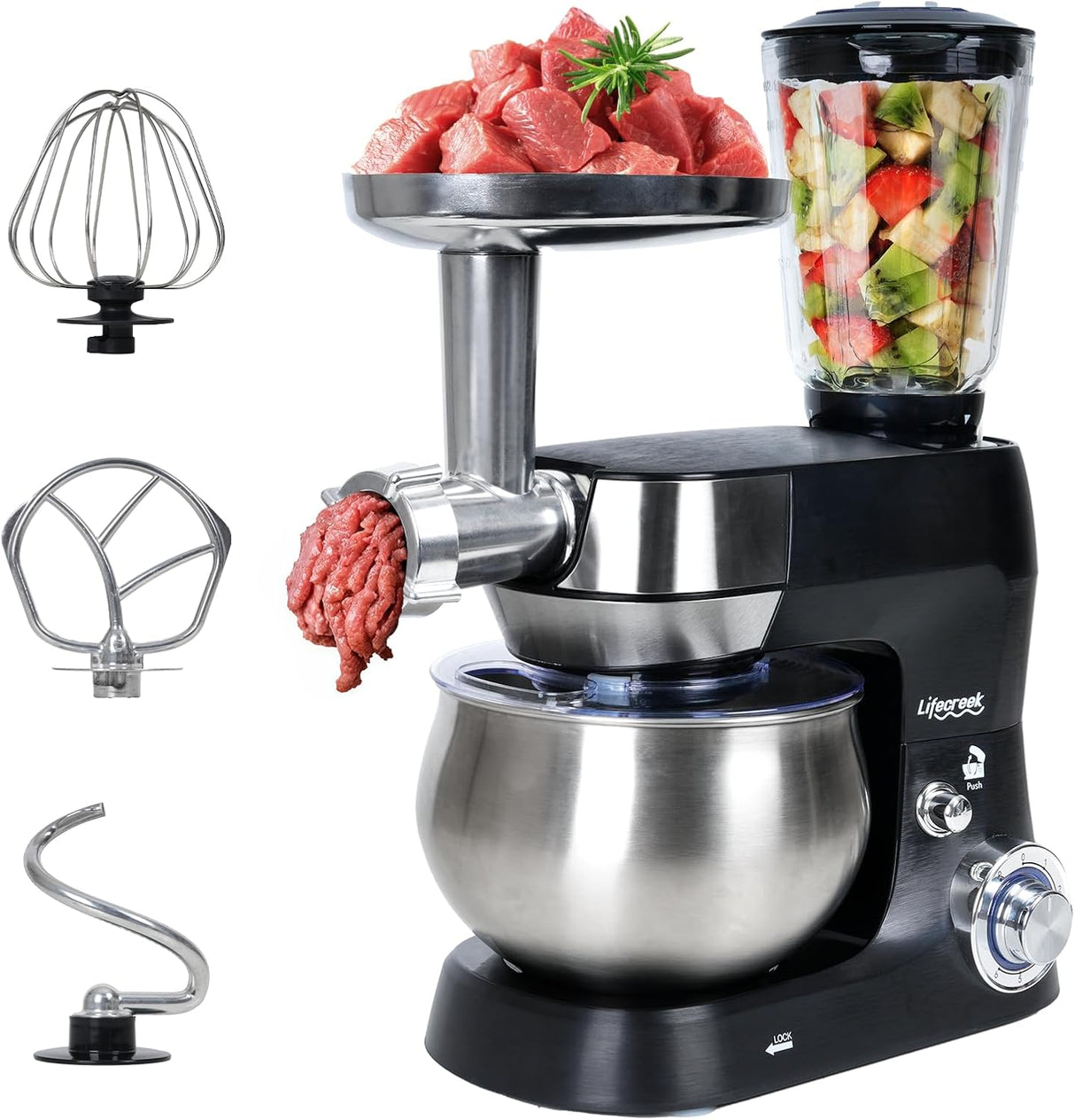 Batidora Multifuncional 6 en 1, 5.3Qt 660W, 6 Velocidades, Modelo: