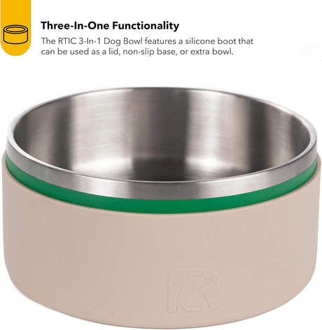 Cuenco 3-en-1 para Perros RTIC, Acero Inoxidable, Grande