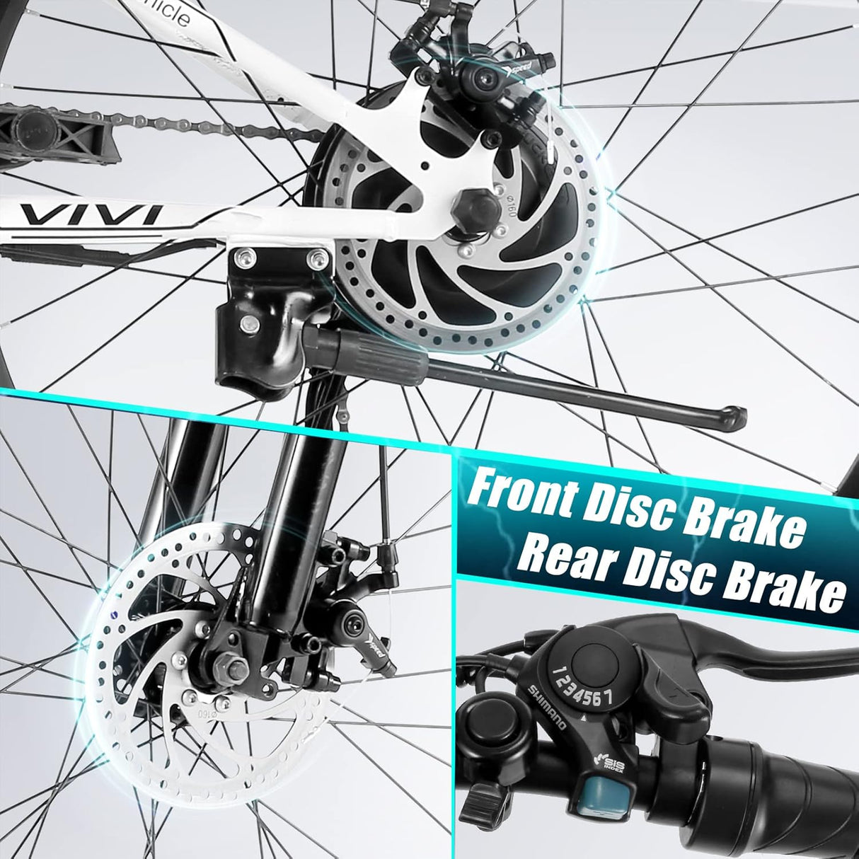 Bicicleta Eléctrica Vivi M026TGB 850W 21 Velocidades 26