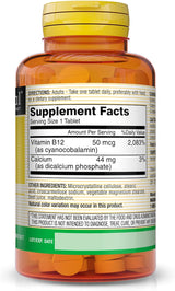 MASON NATURAL B12 50 mcg con Calcio, 100 Tabletas Saludables