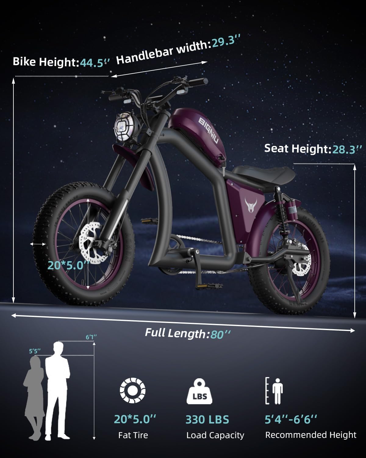 Bicicleta eléctrica BG-X 1500W, 48V, 31.5Ah, 40 millas