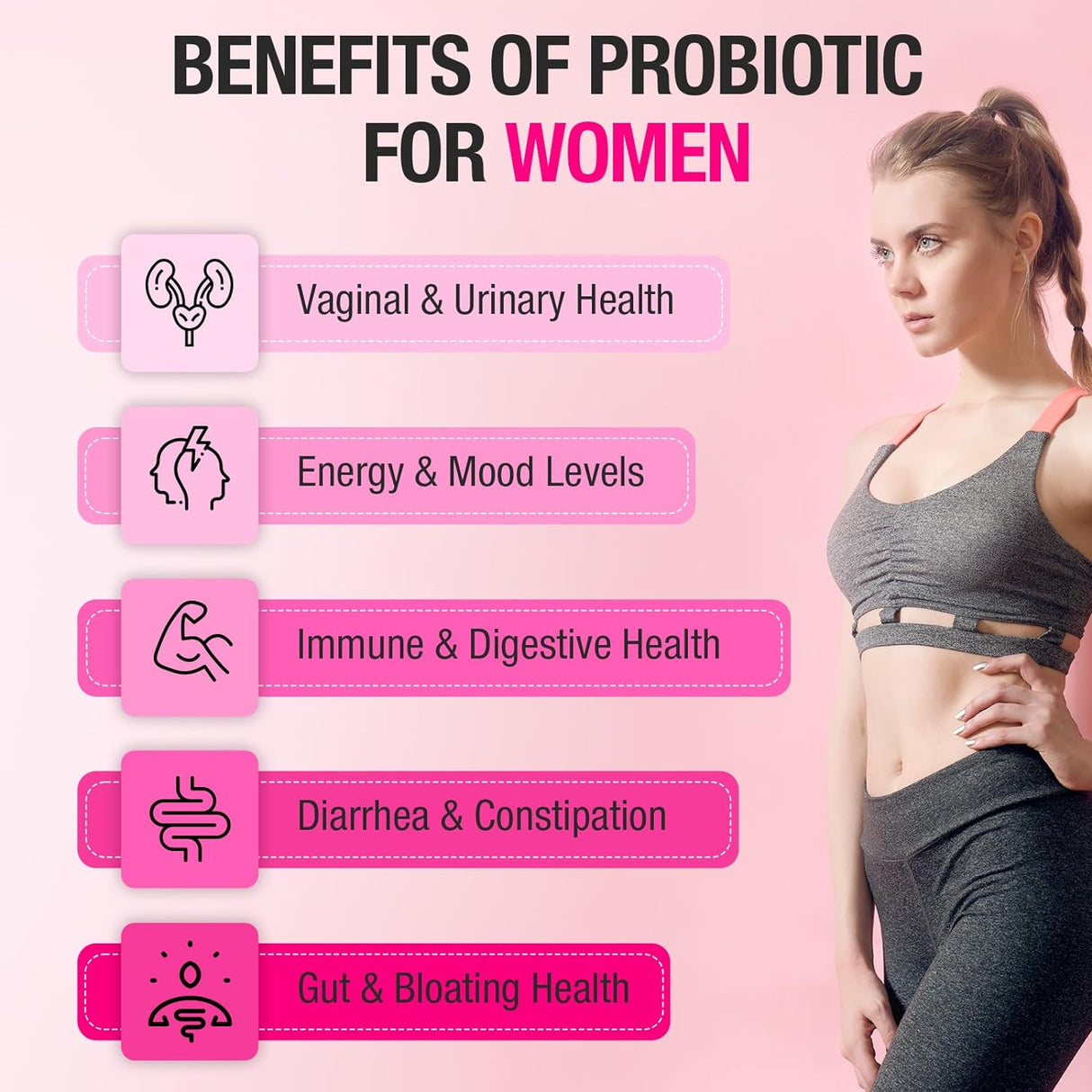 Probióticos vaginales, 70 mil millones de UFC probióticos