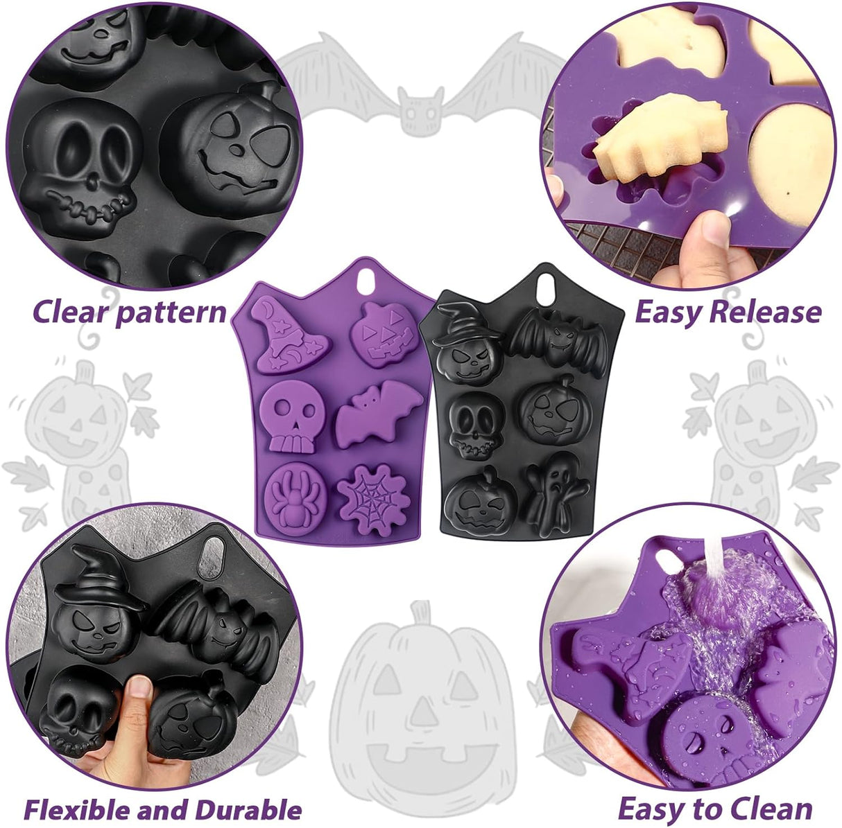 Moldes para Cake Pops Halloween Webake, Silicona, Pack de 2