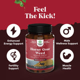 Hierba de cabra cachonda para realce masculino, extrafuerte halal hierba de cabra cachonda para hombres, complejo de 1590 mg con Saw Palmetto L, Arginina, Panax Ginseng y Tongkat Ali Extract Suplemento de testosterona para hombres