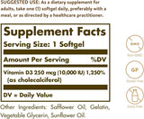 Suplemento Solgar Vitamina D3 colecalciferol 250 MCG 120 und