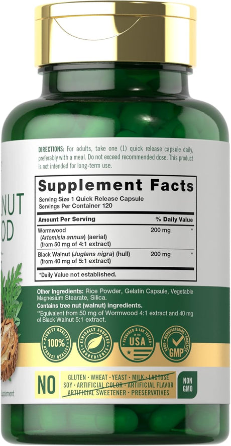 Carlyle Black Walnut Wormwood Cápsulas herbal 120