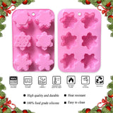 Moldes de Silicona para Nieve, 6 Cavidades, 2 Pcs, Navidad