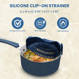 Colador de silicona con clip azul NutriChef NCCW14SBLUSDRA