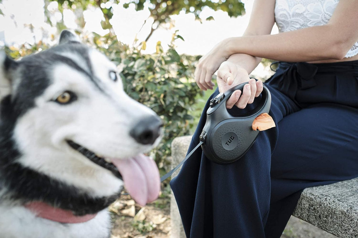 Correa retráctil de 360° sin enredos para perro, Negro TUG
