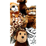 Peluche Jungle/Zoo Animals de la selva de gamuza de 12 pieza