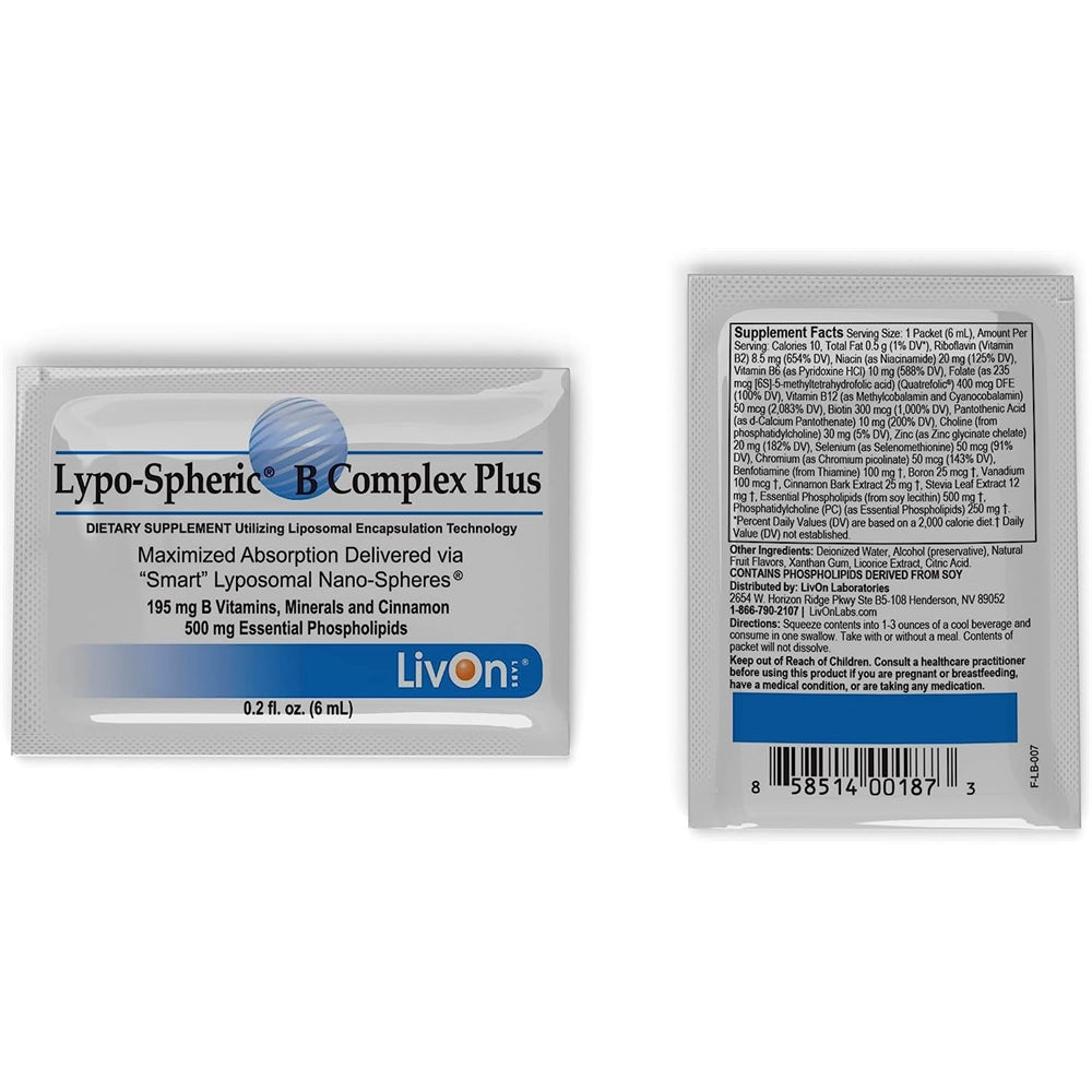 Suplementos Lypo-Spheric B Complex Plus 30 paquetes 195 mg