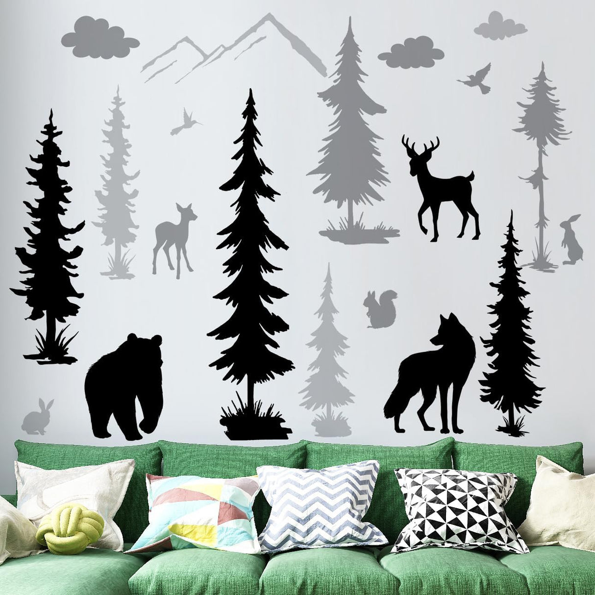 Decoración Pared Siluetas Animales Bosque - Stickers DIY