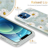ESDOT Funda para iPhone 12, iPhone 12 Pro con protector de pantalla integrado, funda resistente con diseños de moda para mujeres y niñas, funda protectora para iPhone 12/12 Pro de 6.1 pulgadas, bonita margarita