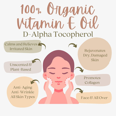 Aceite de Vitamina E Orgánico Puro  Reduce Arrugas y Manchas