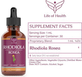 Suplemento Rhodiola Rosea Tintura apoyo cerebral 1 oz
