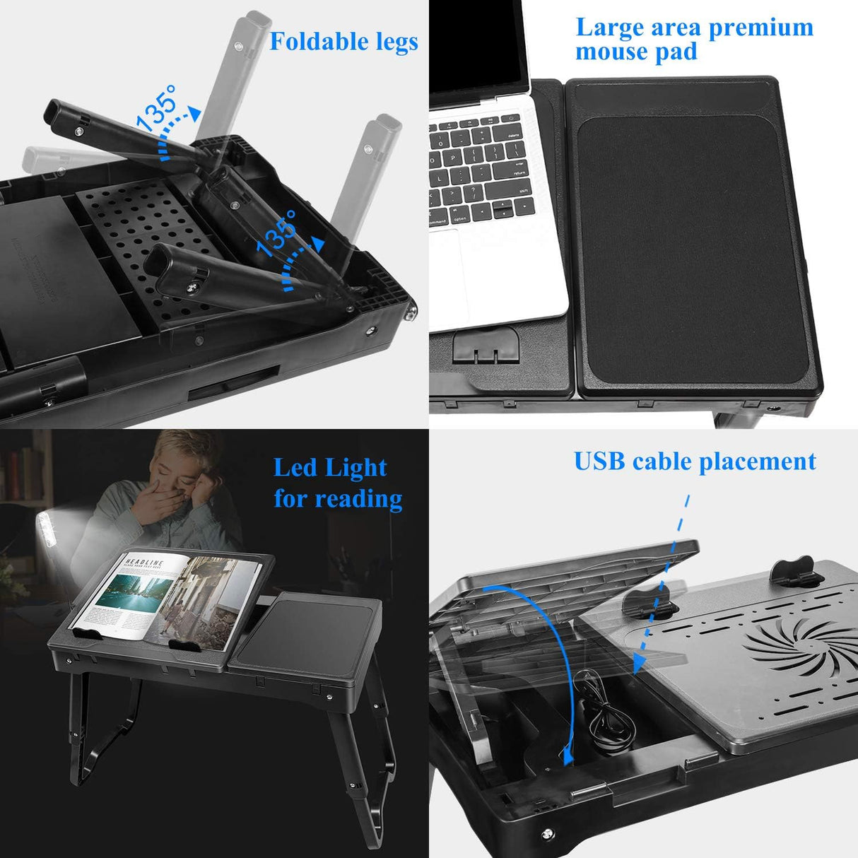 TeqHome Escritorio para computadora portátil para cama