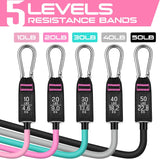 Bandas de resistencia 150 lbs con asas y correas de tobillo