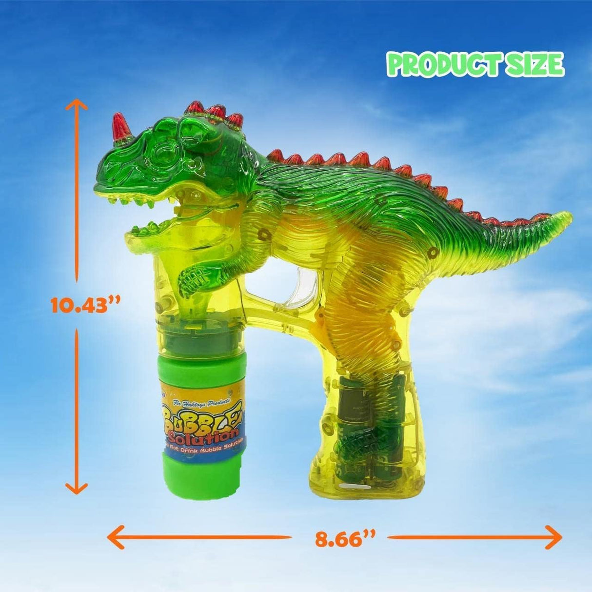 Set de Juguetes de Dinosaurios, Incluye Pistola de Burbujas y Figuras