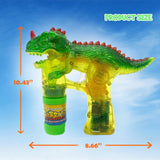 Set de Juguetes de Dinosaurios, Incluye Pistola de Burbujas y Figuras