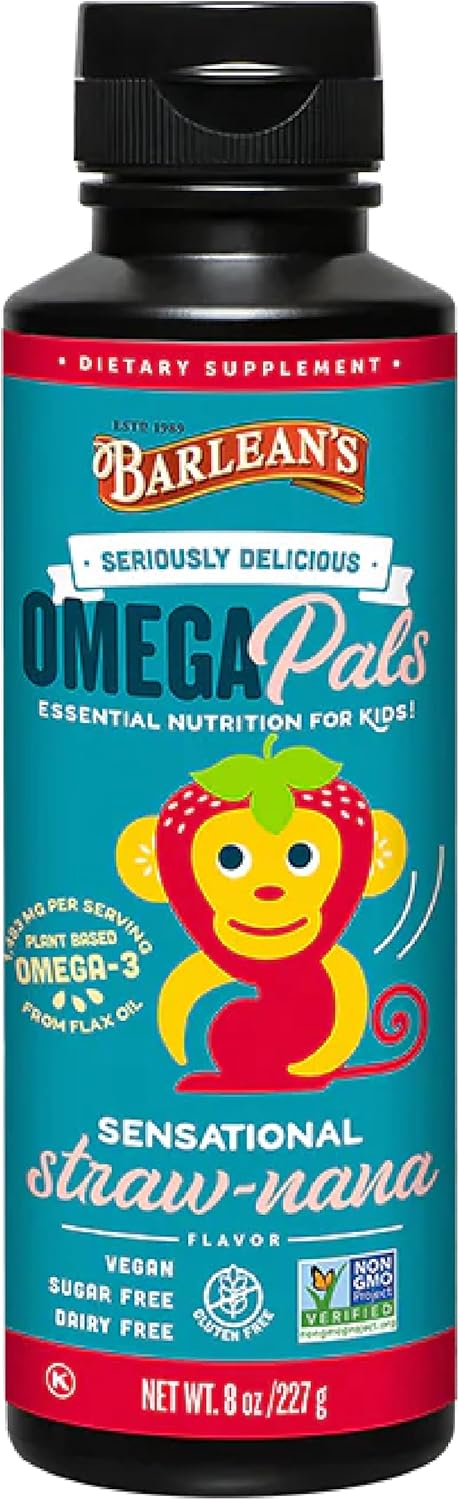 Omega Pals Barlean's Aceite de Linaza Infantil, 1,483 mg ALA, 8 oz