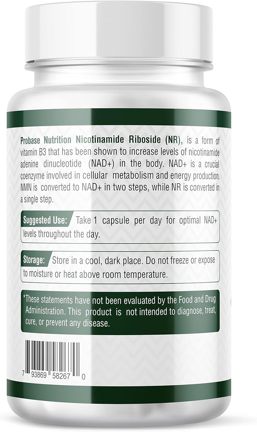 Suplemento NMN Alternative, NR, 30 unidades/500 mg NAD+