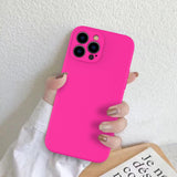 DEENAKIN Funda para iPhone 13 Pro Max con protector de pantalla, cubierta de goma de gel de silicona líquida suave y duradera para iPhone 13 Pro Max de 6.7 pulgadas, color rosa intenso