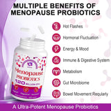 Suplemento de Menopausia, 120 Mil Millones CFU, Probióticos Naturales, 60 Cápsulas