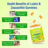 Gummies de vitaminas para ojos, sin azúcar, con luteína y zeaxantina, 120 cápsulas
