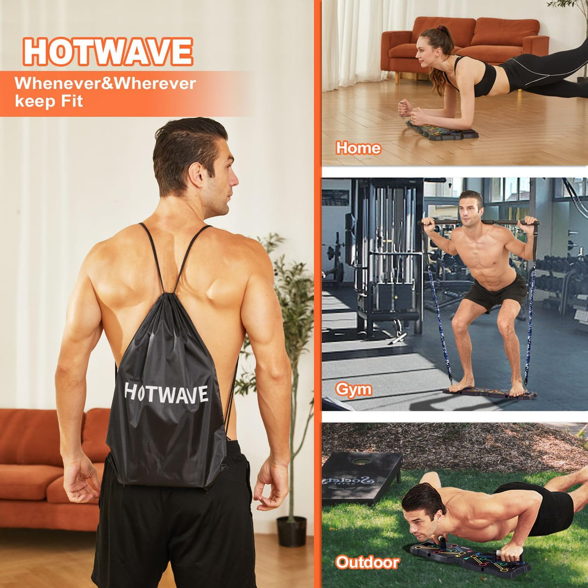 Equipo de Ejercicio HOTWAVE con 20 Accesorios y Banda de Resistencia