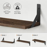 Estantes Flotantes de Madera 24, Set de 3, Rustic Home