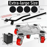 Dolly Móvil Grande, Carbono, 5 Ruedas, Carga 2200Lbs, Modelo X