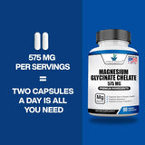 Suplemento de Magnesio Glycinato American Standard 575mg 90 cápsulas