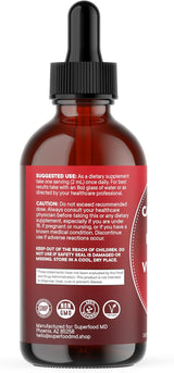 Suplemento Líquido Cayena + Baya de Sauco, D3 K2, Remolacha, Ceylon, Cúrcuma, Ginseng 4 OZ