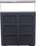 Máquina de Waffles Comercial 1500W 6 Piezas Control de Temperatura