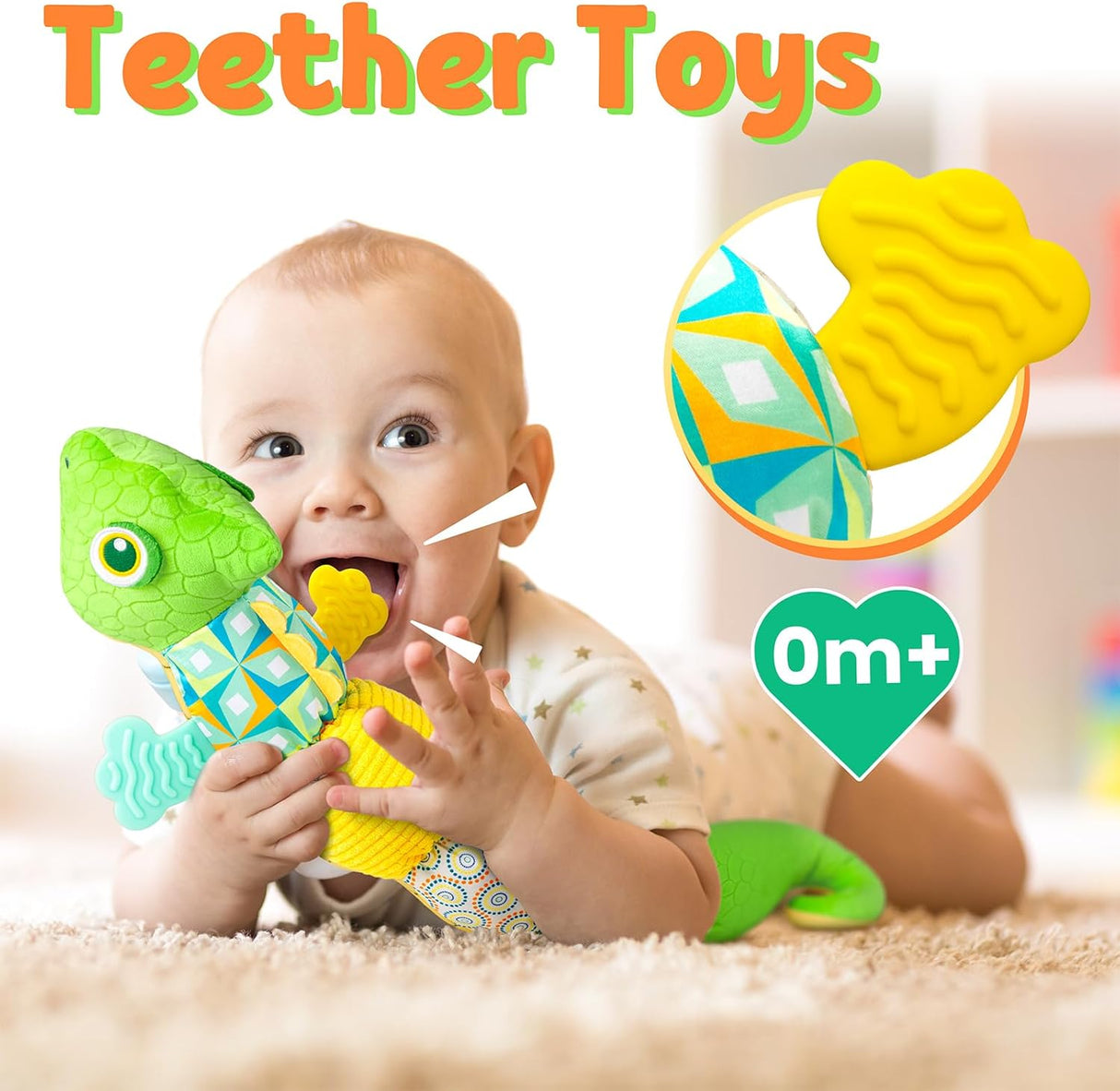 Juguete musical dinosaurio LIGHTDESIRE, suave, con texturas, 0-12 meses
