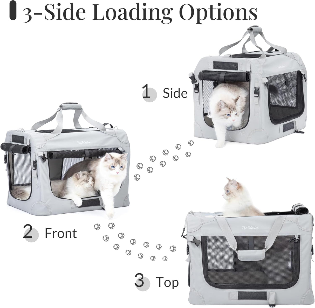 Transportín Extra Grande para 2 Gatos, Collapsible 24x16.5