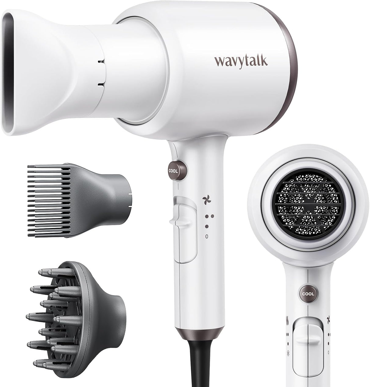 Secador de pelo con difusor y concentrador Wavytalk