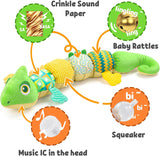 Juguete musical dinosaurio LIGHTDESIRE, suave, con texturas, 0-12 meses