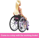 Barbie Muñeca con Silla de Ruedas y Accesorios, Fashionistas