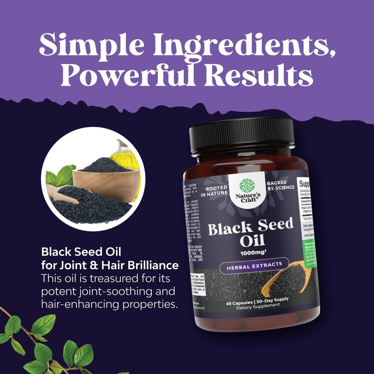 Cápsulas Veganas de Aceite de Semilla Negra con Omega 3, 6, 9
